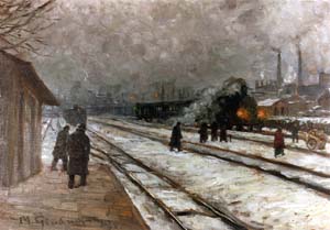 Wintermorgen am Bahnhof in Mitterteich, 1934